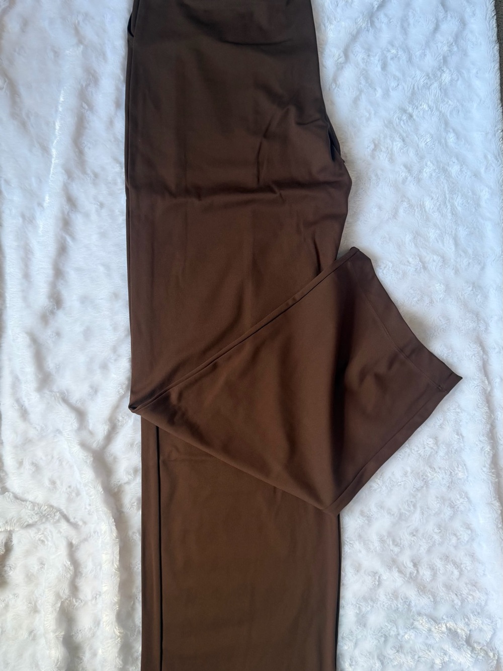 Halara Flex DayStretch High Waisted Straight Leg Work Pants S Tall Brown NWT